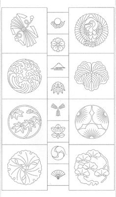 an image of different shapes and sizes in the shape of flowers, leaves, and circles