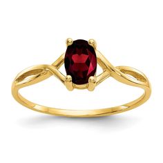 Birthstone rings are dainty pieces you can wear every day to accentuate that finger. We are featuring this Oval Band Ring crafted in 14k Yellow Gold, brimming with the luster of breathtaking genuine Garnet! An excellent polished piece to enhance your look effortlessly! Product Specification Jewelry Specification: Material Purity : 14K Stone Type 1 : Garnet Stone Color 1 : Red Stone Quantity 1 : 1 Band Width : 2 Mm Stone Weight 1 : 0.600 Ct Size (Minimum) : 5 Size (Maximum) : 9 Material : Gold Si Birthstone Band, Rhodolite Garnet Ring, January Birthstone Jewelry, January Birthstone Rings, Garnet Birthstone, Blue Topaz Stone, Amber Ring, Garnet Ring, Ring Stone