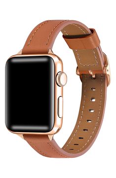 Bring understated refinement to your Apple Watch with this supple leather strap that's fully adjustable for a perfect fit. Apple Watch not included Compatible with all Apple Watch series Buckle closure Leather Imported Leather Apple Watch Band Women, Business Brown Bracelet Strap Apple Watch Band, Elegant Brown Apple Watch Band, Luxury Brown Bracelet Strap Apple Watch Band, Luxury Brown Leather Apple Watch Band, Elegant Brown Leather Strap Apple Watch Band, Brown Apple, Apple Watch Bands Women, Apple Watch Fashion