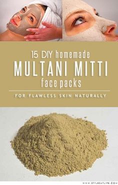 15 Homemade Multani Mitti Face Packs | Styles At Life Natural Hair Mask, Face Pack, Beauty Skin Care Routine, Natural Home, Flawless Skin, Simple Skincare, Beautiful Skin