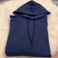 Brand New. Navy Blue With White Embroidery Lettering. Basic Blue Hoodie For Winter, Basic Blue Winter Hoodie, Navy Cotton Hoodie For Fall, Navy Casual Sweatshirt For Spring, Blue Cotton Hoodie For Spring, Blue Cotton Hoodie For Winter, Blue Spring Sweatshirt With Drawstring Hood, Blue Cotton Sweatshirt With Drawstring Hood, Blue Sweatshirt With Drawstring Hood For Spring