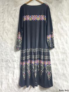 Katykey - Womens Plus Size Boho Dress - Tribal Print, Long Sleeve, Scoop Neck, High Stretch Maxi Dress Stretch Bohemian Printed Dresses, Bohemian Stretch Printed Dresses, Black Stretch Bohemian Dress, Plus Size Boho Dress, Plus Size Boho, Boho Dress, Stretch Fabric, Knitted Fabric, Collar Styles