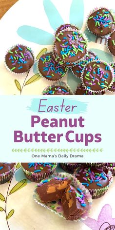 Make homemade peanut butter cups for Easter with just a few ingredients and this easy recipe. Just chocolate, peanut butter, and your favorite sprinkles for the perfect kids' treat! Get the yummy recipe at One Mama's Daily Drama. Daily Drama, Peanut Butter Cups Recipe, Homemade Peanut Butter Cups, Homemade Candy, Kids Treat, Candy Recipes Homemade, Types Of Chocolate, Homemade Peanut Butter, Mini Muffin Pan