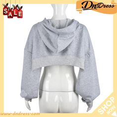 Hooded Split Short Fashion Sweatshirts Gray Stretch Top With Drawstring Hood, Oversized Gray Hooded Top, Gray Hoodie Sportswear Top, Gray Winter Tops With Drawstring Hood, Gray Winter Top With Drawstring Hood, Heather Grey Tops With Drawstring Hood For Streetwear, Heather Grey Drawstring Hood Top For Streetwear, Gray Hooded Top For Streetwear, Cotton Sportswear Top With Double-lined Hood