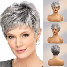 Category:Human Hair Capless Wigs; Gender:Women's; Wig Type:Natural Wigs,Party Wig; Occasion:Daily Wear,Party / Evening,Vacation,Daily,Cosplay Costumes; Age Group:Adults; Wig Length Range:8; Color Shade:Dark Gray; Density:150%; Origin of Hair Donors:Brazilian Hair; Hair Material:Human Hair; Cap Construction:Capless; Texture:Straight; Length:Short; Features:Soft,Party,Women,Easy dressing,Fashion; Heat Resistant:Yes; Listing Date:01/28/2023; Cap Circumference:; Front to Back:; Nape of Neck:; Side t Straight With Bangs, Gray Wig, Wigs Party, Party Wig, Wig Party, Grey Wig, Cheap Human Hair, Natural Wigs, Wig Short