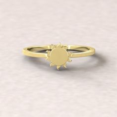 A stackable sun charm ring, cast in the metal of your choice! Stack it with our other charm rings, or with one of our monogram rings! VIEW THE ENTIRE GIFT COLLECTION HERE: https://www.etsy.com/shop/LaurieSarahDesigns?ref=seller-platform-mcnav&section_id=23626489 ♦ SETTING DETAILS ♦ METALS: At checkout, choose from Solid 14k Gold (About 1.25gr), 18k Gold (About 1.42gr) or Platinum (About 1.98gr); gram weight based on about sizes 6-7. Adjustable Celestial Stackable Rings, Gold Celestial Stackable Rings, Celestial Style Adjustable Stackable Rings For Anniversary, Celestial Yellow Gold Stackable Jewelry, Celestial Yellow Gold Stackable Rings, Yellow Gold Stackable Celestial Rings, Adjustable Celestial Yellow Gold Rings, Gold Jewelry With Sun And Moon Design, Gold Open Ring Jewelry With Sun And Moon Design