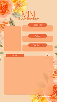 a book review page with flowers on it