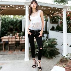 Elevate your summer wardrobe with the Sheer Embroidered Lace Top, featuring a breathable and flowy design that's perfect for layering or as a chic cover-up. Whether paired with denim shorts and sandals for a brunch outfit or worn over a swimsuit, this lightweight lace tank adds a touch of elegance to any ensemble. Spring Lace Top With Lace Trim For Day Out, Spring Lace Top For Day Out, Summer Lace Top For Day Out, Summer Lace Top For Spring, Summer Lace Top For Spring Season, Casual Lace Top For Summer Vacation, Casual Lace Top For Spring Vacation, Casual Lace Top For Day Out, Casual Summer Lace Top For Vacation