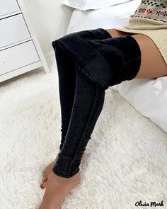 Olivia Mark - High Waisted Thermal Fleece Lined Leggings Casual Denim Jeans, Fleece Lined Leggings, Lined Leggings, Style Basics, Lined Jeans, Denim Leggings, Type Of Pants, Ankle Pants, Casual Denim