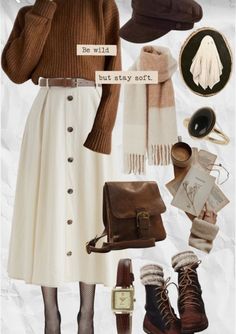 my fall inspo this year Girly Trendy Outfits, Winter Cottage Core Outfits, Cottagecore Aesthetic Outfits Winter, Natural Color Outfits, Cottagecore Outfit Winter, Winter Cottagecore Outfit, Casual Cottagecore Outfits, British Style Women Outfits, Cottagecore Winter Outfits