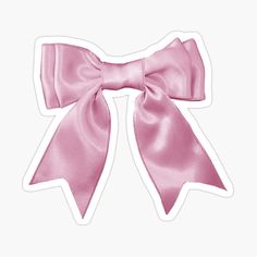 a pink bow sticker on a white background