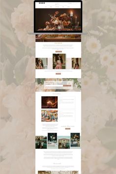 an image of a website page with flowers on the bottom and bottom pages below it