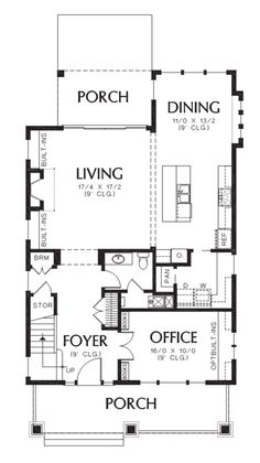 the first floor plan for this house shows the living area and dining room, as well as