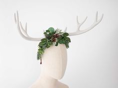 This beautiful antler headband is a lovely accessory, perfect for a party or photo-shooting session. Our stunning faux flowers look like the real. Head circumference:  one size fits all (adjustable) / fits adults Deer Antler Headband, Faun Costume, Deer Antlers Headband, Woodland Crown, Antler Headband, Floral Headband, Winter Photo, Deer Antler, Floral Headbands