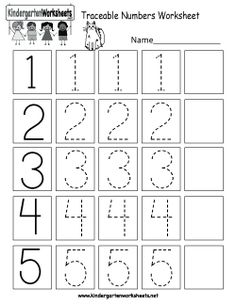 a printable worksheet with numbers for children to practice number recognition and writing