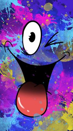 an image of a cartoon character with paint splattered on it