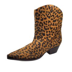 New Without Box. Schutz Tessie Midheeled Bootie In Nubuck Leopard Print. Pull On Style Cowboy Boot. Pointed, Square Toe. 8 Inch Shaft, 2 Inch Heel. Nubuck Suede Upper With Leather Sole. Made In Brazil $154 Retail Price Western Brown Calf Hair Boots, Brown Suede Pointed Toe Mid-calf Boots, Brown Pointed Toe Suede Mid-calf Boots, Brown Suede Mid-calf Boots With Pointed Toe, Leather Leopard Print Winter Boots, Calf Hair Ankle Boots For Fall, Leopard Print Leather Pointed Toe Boots, Leopard Print Pointed Toe Leather Boots, Leopard Print Leather Boots With Pointed Toe