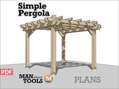 a wooden pergola sitting on top of a floor