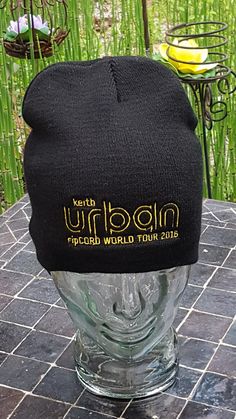 Keith Urban RIPCORD World Tour knit beanie. The entire logo is embroidered in a bright yellow thread. This has never been worn, made in black SuperSoft acrylic. One size fits most Thanks, Enjoy! #western #gift #bikers #boho #hippie #beanie #unisex #men #folk #tattoo #bikers #music #cma Affordable Hip Hop Beanie Hat, Folk Tattoo, Black Beanie Hat, Black Beanie, Keith Urban, Skull Cap Beanie, Skull Cap, Black Knit, Beanie Hat