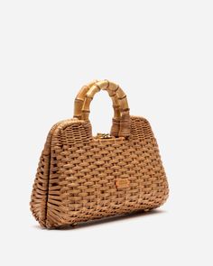 Colorful & Stylish Handbags | Frances Valentine Large Woven Basket, Valentine Baskets, Painted Wicker, Frances Valentine, Colorful Handbags, Wicker Bags, Hand Woven Baskets, Stylish Handbags, Metal Ball