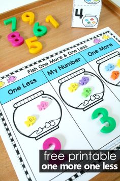 the free printable one less number worksheet for numbers 1 - 10 is shown