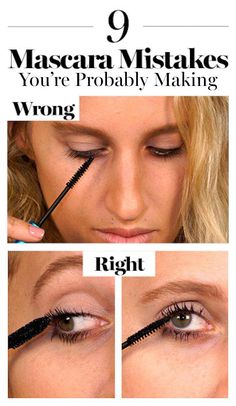 That second coat at the end of the day—not a good idea. Mascara Tips And Tricks, Mascara For Short Lashes, Mascara Tricks, Clumpy Mascara, Mascara And Eyeliner, Mascara Eyes, Applying Mascara, Mascara Hacks