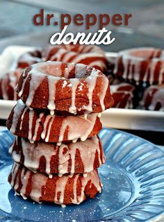 dr pepper donuts stacked on top of each other