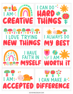 i can do creative things stickers with the words i am and i have to make it