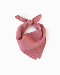 Linen Bandana in Cranberry - MagicLinen Linen Bandana, Ponytail Bow, Loose Ponytail, Final Touch, Summer Outfit, Bow Tie, Bag Making, Cranberry, The Sun