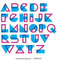 an alphabet with red and blue letters