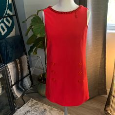 Beautiful Red Mini Dress With Red Chain Detail In Beautiful Condition Size 40 Red Embellished Mini Dress For Spring, Embellished Red Mini Dress For Spring, Elegant Embellished Red Mini Dress, Elegant Red Embellished Mini Dress, Red Mini Dress, Mini Dress, Womens Dresses, Chain, Red