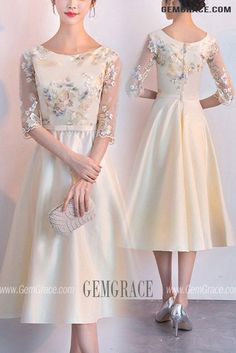 10% off now|Free shipping world-wide. Elegant Champagne Fall Wedding Guest Dress With Embroidery Flowers at GemGrace. Click to learn our pro custom-made service for wedding dress, formal dress. View #WeddingGuestDresses for more ideas. Elegant Floral Mother Of The Bride Dress For Wedding, Cream Wedding Dress With Floral Applique, Elegant Beige Dress With Floral Applique, Beige Floral Embellished Wedding Dress, Beige Floral Wedding Dress, Elegant Embroidered Mother Of The Bride Dress For Wedding, Elegant Mother Of The Bride Dress With Floral Embroidery, Spring Beige Mother Of The Bride Dress For Party, Meeting Outfit