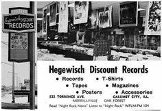 an advertisement for the hegewisch discount records