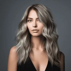 54 Stunning Silver Hair Color Ideas for This Year Pretty Gray Hair, Silver Fox Hair, Layers Long, Waves Haircut, Hair Tea