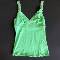 Forever21 Green Top 100% Nylon Size: S Never Worn / No Tags Spring Camisole With Lace Trim, Fitted Green Tank Top For Spring, Casual Spring Stretch Camisole, Chic Stretch Green Camisole, Trendy Stretch Green Camisole, Trendy Lace Trim Camisole For Spring, Trendy Lace Trim Tank Top For Spring, Trendy Green Summer Camisole, Spring Casual Fitted Camisole