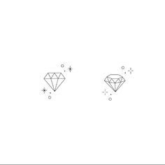 two diamonds are shown in black and white, one is drawn to look like the other