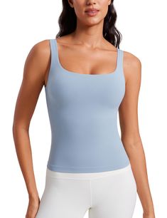 PRICES MAY VARY. Designed for yoga and lounge. Light support Butterluxe collection features extremely soft and ultra stretchy, engineered for luxurious comfort Slim fit, waist length Built-in bra with removable pads for decent support U neck and back design Butterluxe collection wraps you in buttery softness. Wide scoop neck tank top with removable bra pads. Basic camisole style with u-neck and backless, which is stylish and casual.
 
 Feature & Fitting:

 Butterluxe collection

 Design for yoga Built In Bra Tank Top, Scoop Neck Tank Top, Tank Top Bras, U Neck, Workout Tanks, Workout Tank Tops, Camisole Top, Scoop Neck, Bra