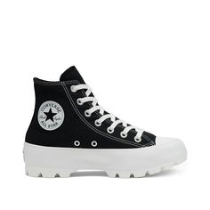 Converse Chuck Taylor All Star Lugged High Top Black/White/Black 565901C. Converse High Tops Platform, Converse Chunky, All Star Lugged High Top, Converse Chuck Taylor Lugged, Converse All Star Lugged, Lugged Converse, Chuck Taylor Lugged, Converse Shoes High Top, Converse Lugged