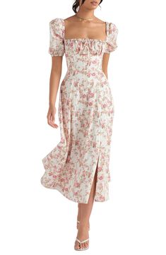 HOUSE OF CB Tallulah Floral Cotton Blend Sundress | Nordstrom Womens Boho Dresses, Boho Floral Maxi Dress, Long Knitted Dress, Elastic Waist Dress, Boho Summer Dresses, Floral Dresses Long, Boho Maxi, Boho Maxi Dress, Boho Women