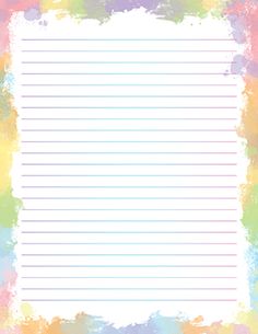 an empty paper with watercolor stains and lines in the middle, on a white background