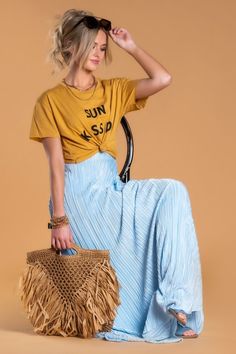 Brigitte Brianna Paradise Maxi Skirt – SexyModest Boutique Glam Party, Mellow Yellow, Party Tops, Modest Outfits, Raw Edge, Beautiful Fabric, Spring Outfits, Just In Case, Spring Fashion