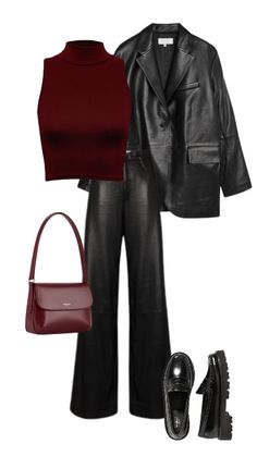 Fall Dark Feminine Outfits, Modern Goth, Turtleneck Outfit, Leather Pants Outfit, Leather Jacket Outfits, Dark Feminine, Looks Street Style, New Rock, Red Outfit