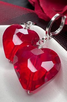 Red Crystal Heart Hoop Earrings Red Heart Earrings - Etsy Red Heart Earrings, Fashion Pics, Heart Hoop Earrings, Boho Style Jewelry, Gift Inspiration, Diamond Gift, Online Gift, Shop Gift, Jewelry Crystal