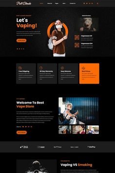 Puff Clouds - Vape Store Elementor Template kit|#websitedesing #freelance #website #webdesign #freelancewebsite #design #template #branding #site #websitedesigntips 450 Our Products Page Design, Testimonials Web Design, About Us Design, Funnel Website, Unique Website Design, Ui Ux Website, Website Design Inspiration Layout