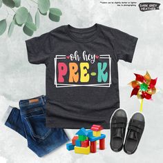 Oh Hey Pre-K Shirt, First Day of School Shirt, Pre-K Student Shirt, Back to School Shirt, Shirt for Kids, Preschool Shirt,Hello School Shirt Variations  🌟 Welcome to our shop! Before you proceed with your order, please take a moment to review all the details provided below. We want to ensure a smooth and enjoyable shopping experience for you. 🛒 Placing Your Order: 1. Read Carefully: Take your time to go through all the information provided here. 2. Customization: Our products come with predefi Playful Multicolor Shirt For School, Playful Cotton Shirt For End Of School Year, Hello School, Preschool Shirts, First Day Of School Shirt, Student Shirt, School Shirts, First Day Of School, First Day