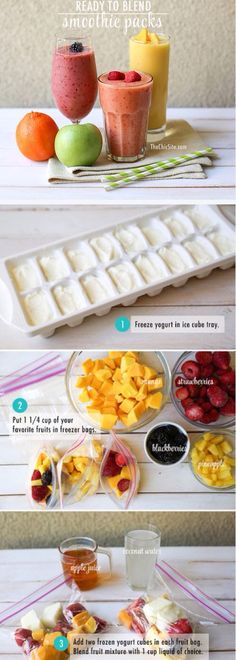 the steps to making an ice cream sundae with fresh fruit and yogurt