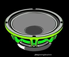 an illustration of a green and black speaker