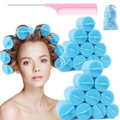 PRICES MAY VARY. ❤Super jumbo sizes:Diameter 2 inch,large Foam rollers are great for straight styles, especially when you’re want to get a fluffy curly hair.There are 24 Pieces sponge hair rollers in the package ,it had enough hair rollers for your whole head.Even for thick and very long hair or short hair. ❤Bouncy curls:You can create loose curls with a nice bounce or to create face framing waves and a dimensional do,Great for sexy curly hair looks! Leaves you hair curly for day’s! ❤Heatless:Th Sponge Hair Rollers, Foam Rollers Hair, Curling Hair, Wavy Hairstyle, Hair Roller, Hair Styling Tools, Beautiful Curls, Celebrity Hair Stylist, Bouncy Curls