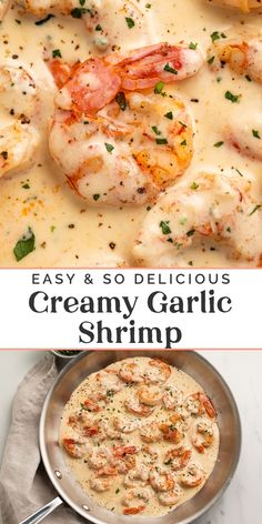 creamy garlic shrimp is an easy and delicious dinner that's ready in less than 30 minutes