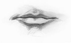 a pencil drawing of a lips